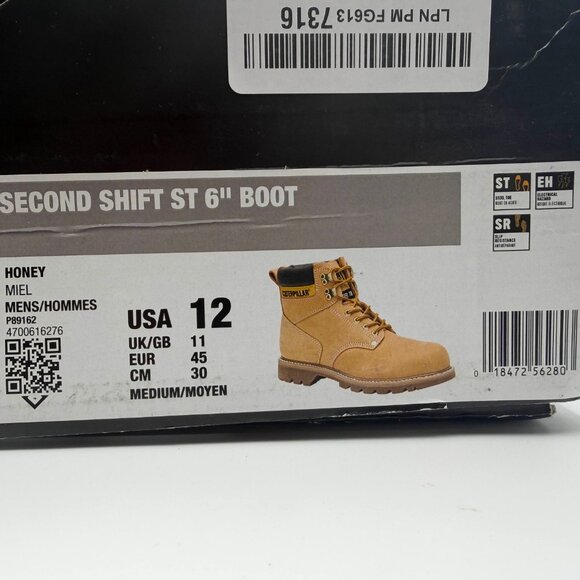 CAT Second Shift Honey Leather Steel Toe Work Boots Men\'s 12 main image 9